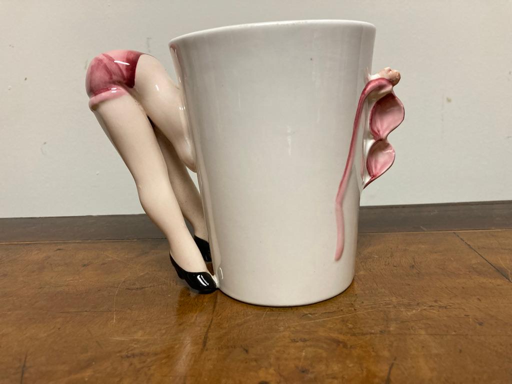 Ceramic Set of Four 1950's Burlesque Erotica Bar Ware Cups For Sale