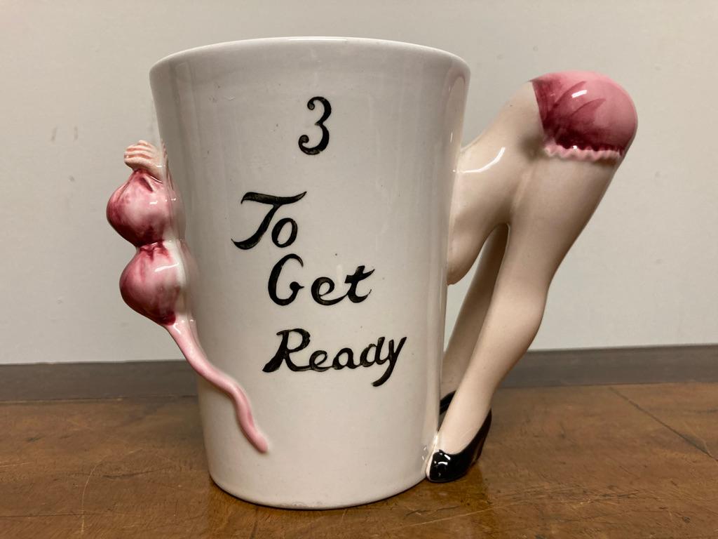 Glazed Set of Four 1950's Burlesque Erotica Bar Ware Cups For Sale