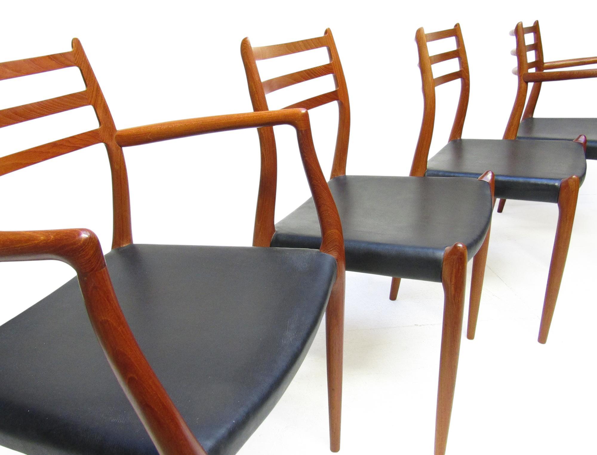 Set Of Four 1950s Danish Model 62 and Model 78 Dining Chairs by Niels Moller im Angebot 3