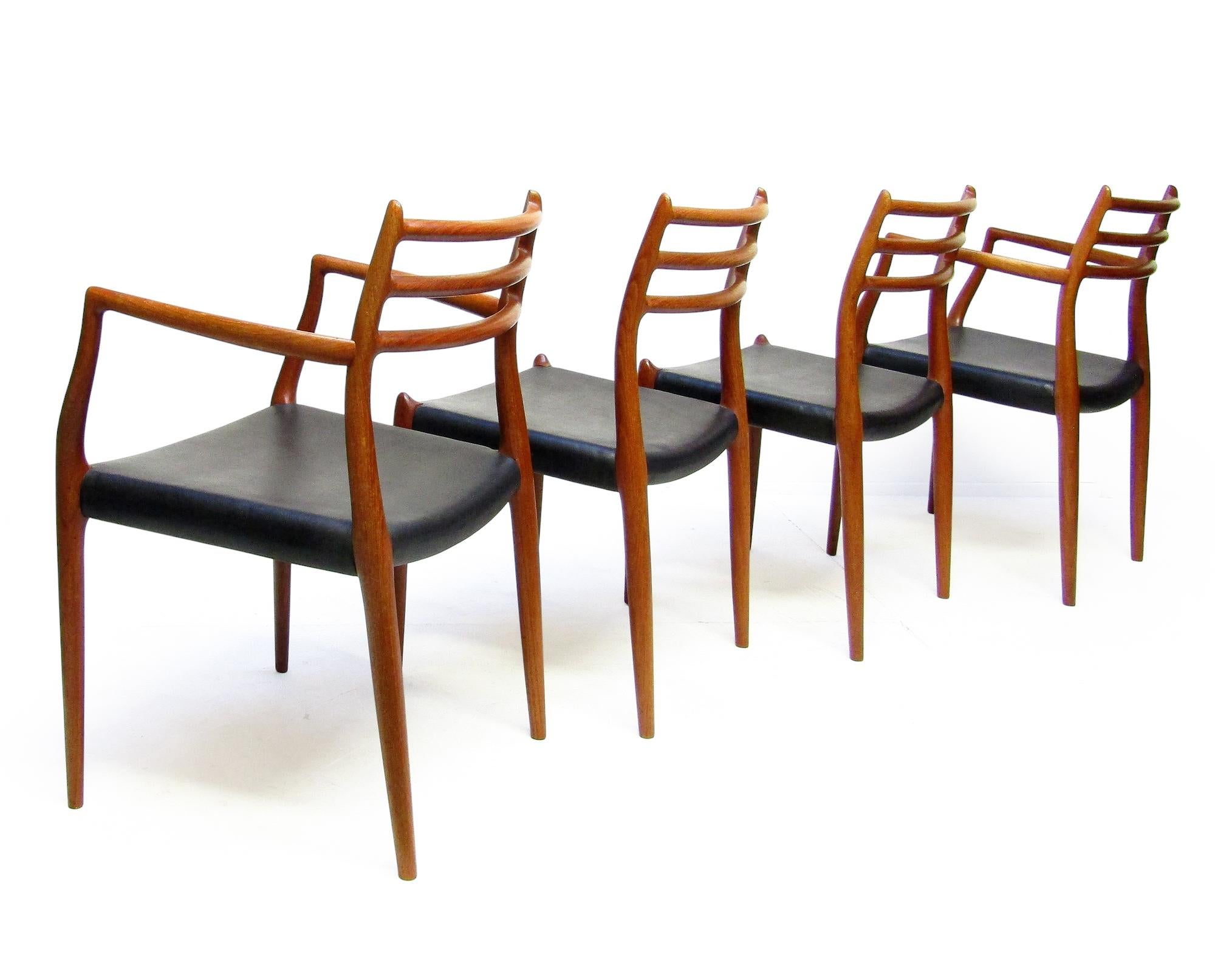 Set Of Four 1950s Danish Model 62 and Model 78 Dining Chairs by Niels Moller im Angebot 5