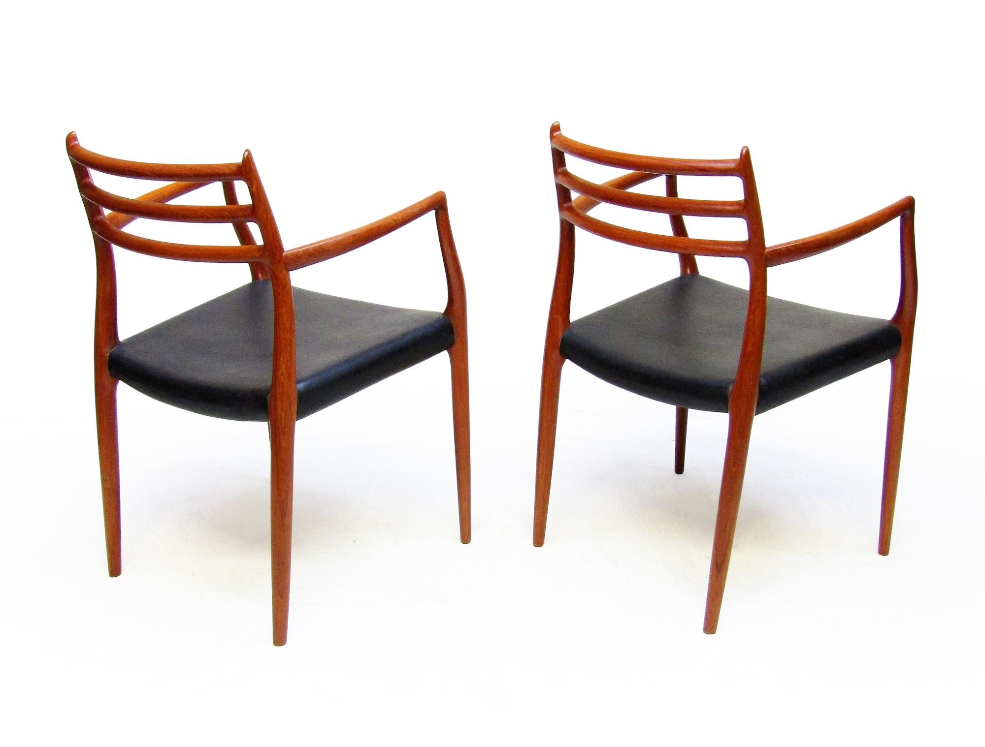 Set Of Four 1950s Danish Model 62 and Model 78 Dining Chairs by Niels Moller im Zustand „Gut“ im Angebot in Shepperton, Surrey