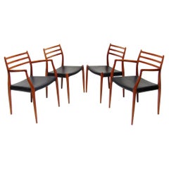 Set Of Four 1950s Danish Model 62 and Model 78 Dining Chairs by Niels Moller