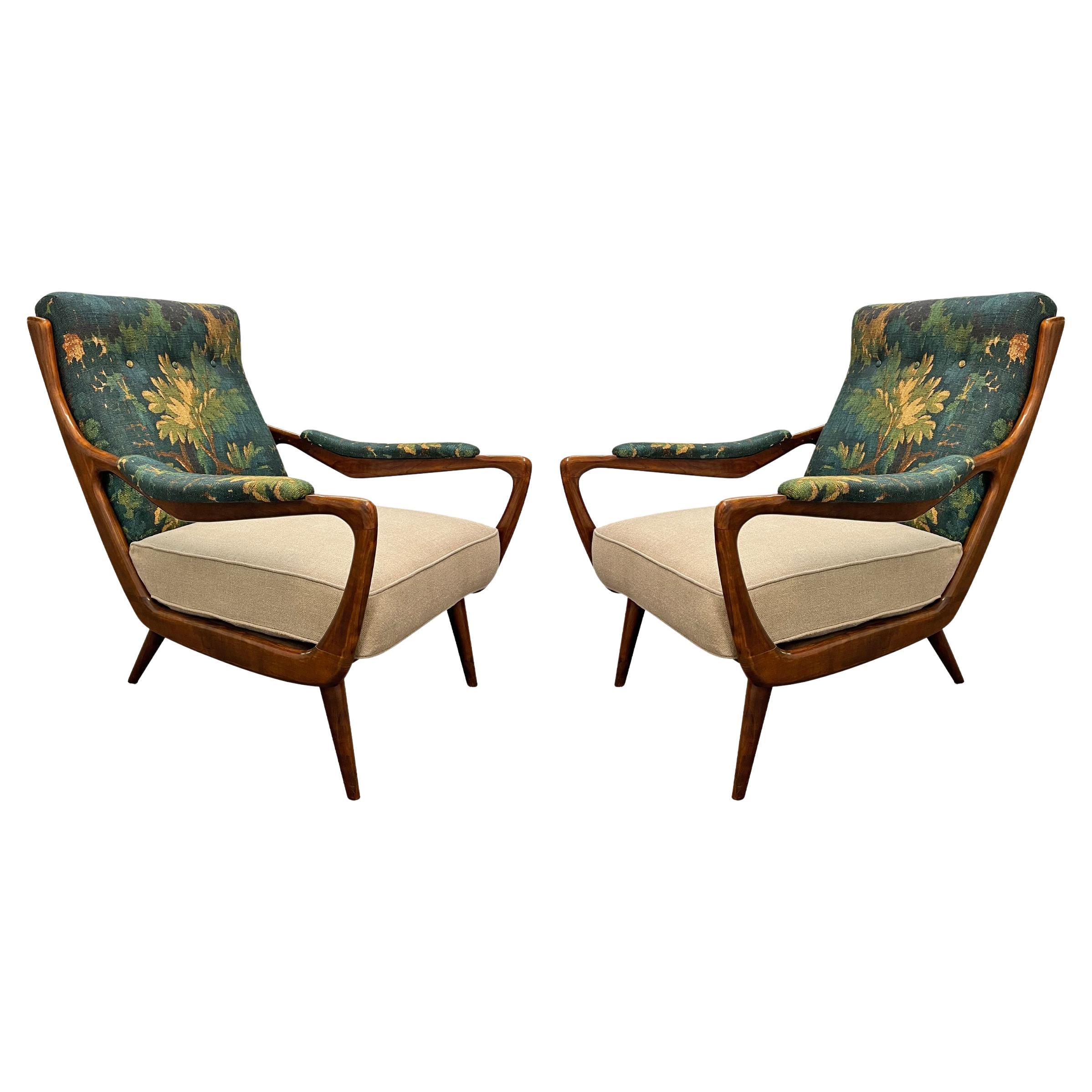 Set of Four 1950s Danish Modern Lounge Chairs In Good Condition In Chicago, IL