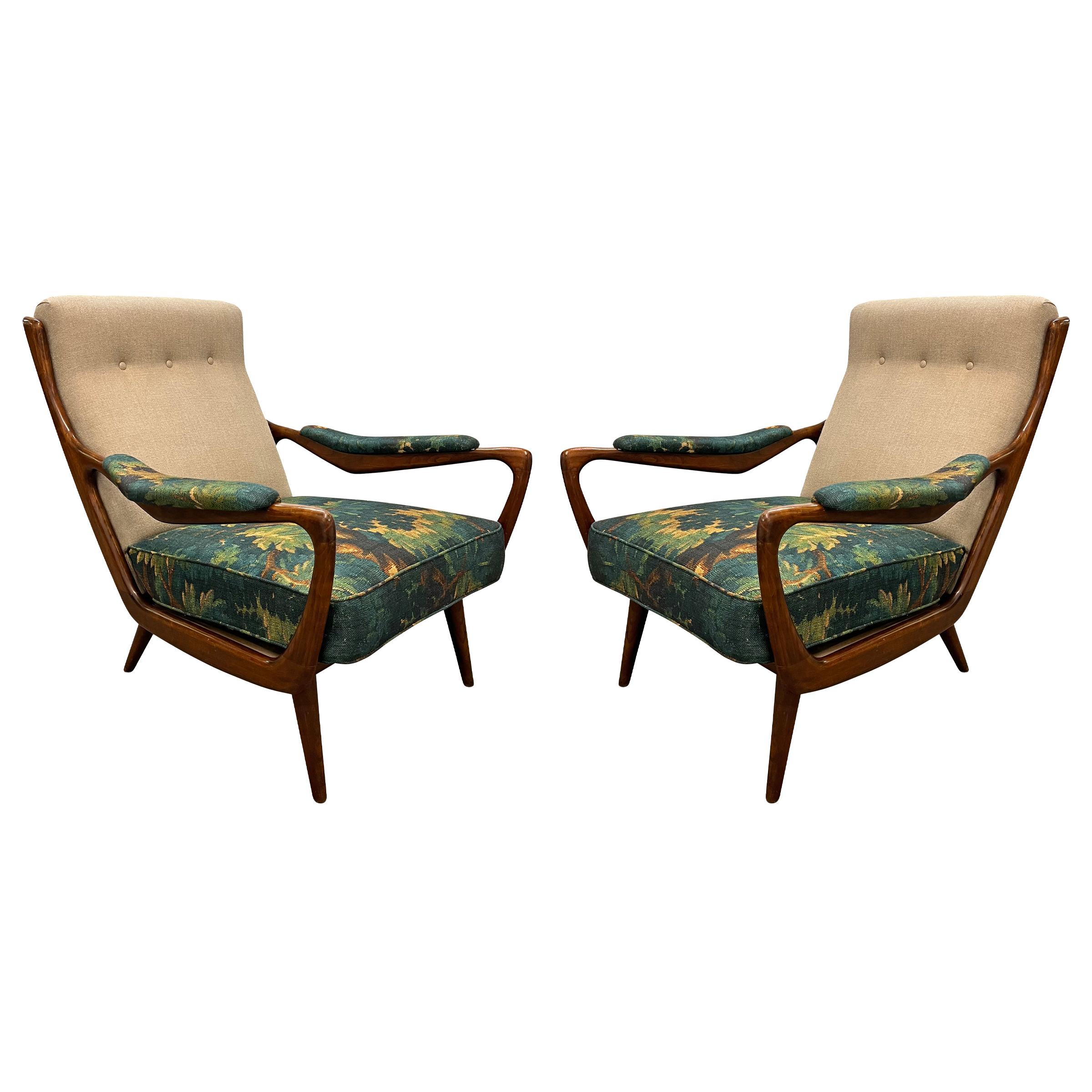 Mid-20th Century Set of Four 1950s Danish Modern Lounge Chairs For Sale