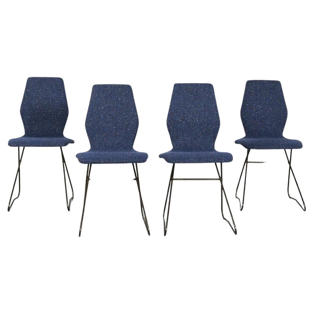 Set of Four 1950s Dining Chairs by Louis Paolozzi For Sale