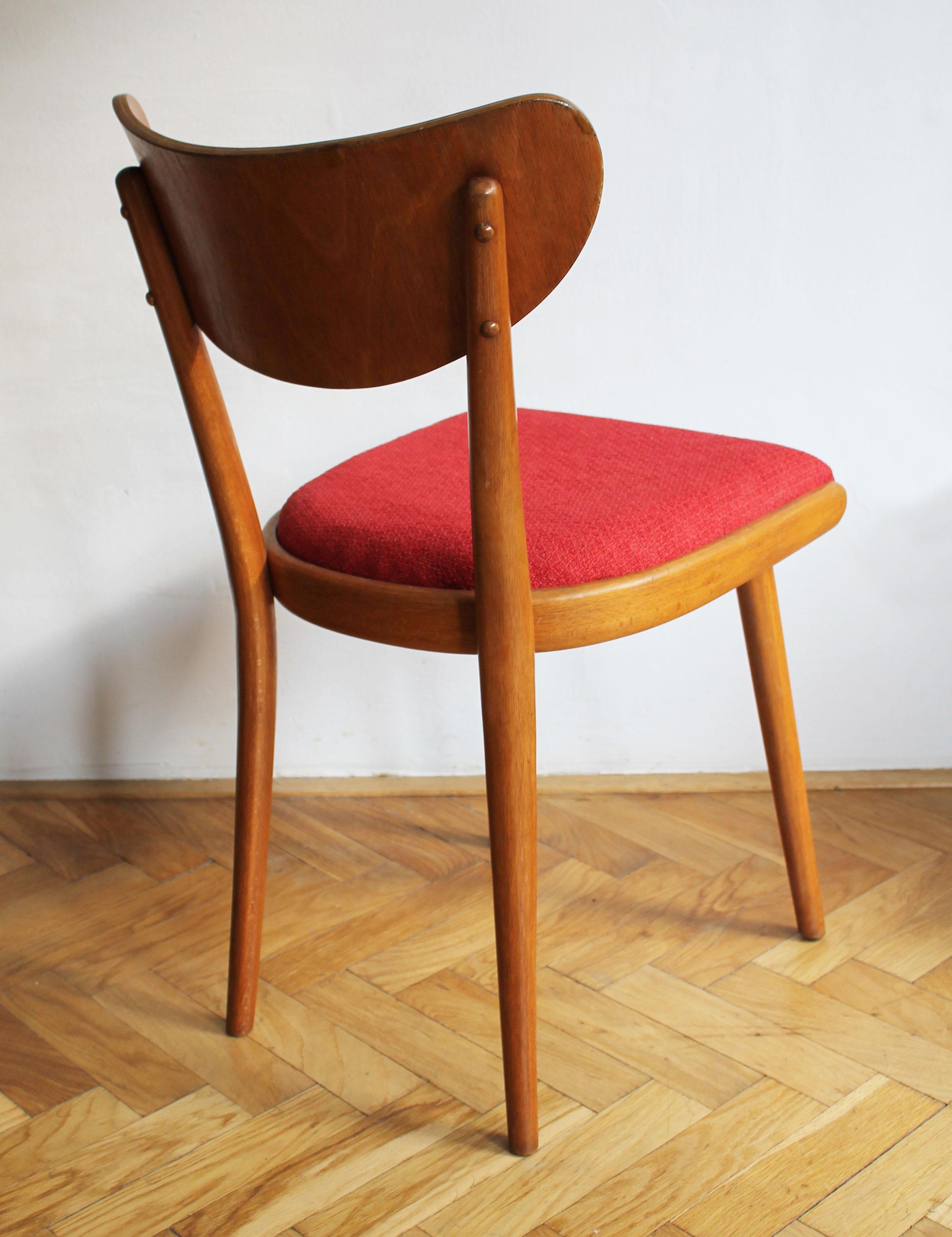 Lacquered Set of Four 1950's Dining Chairs by Thonet For Sale