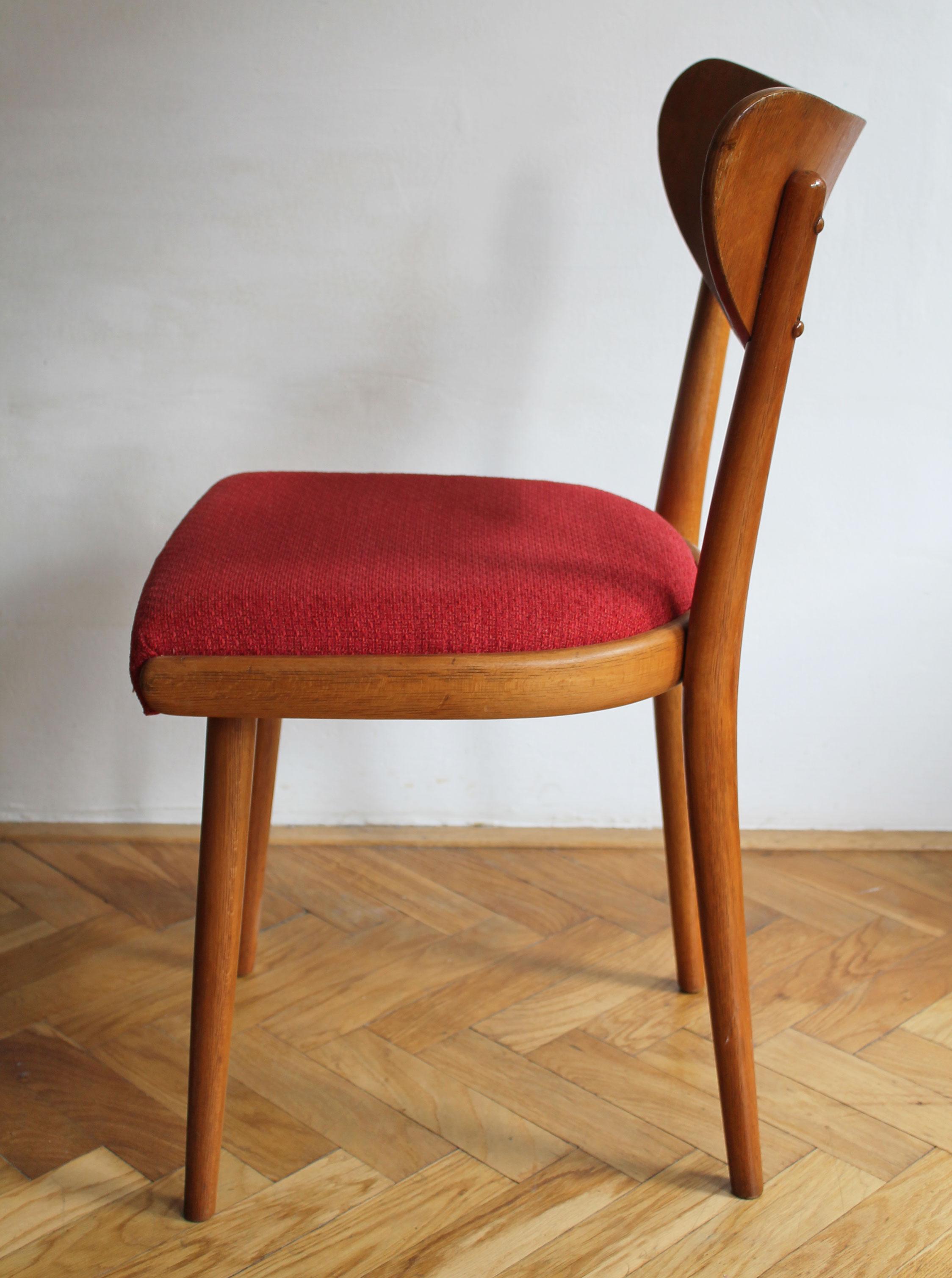 Mid-20th Century Set of Four 1950's Dining Chairs by Thonet For Sale
