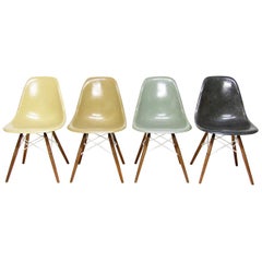 Set of Four 1950s "DSW" Shell Chairs by Charles Eames for Herman Miller