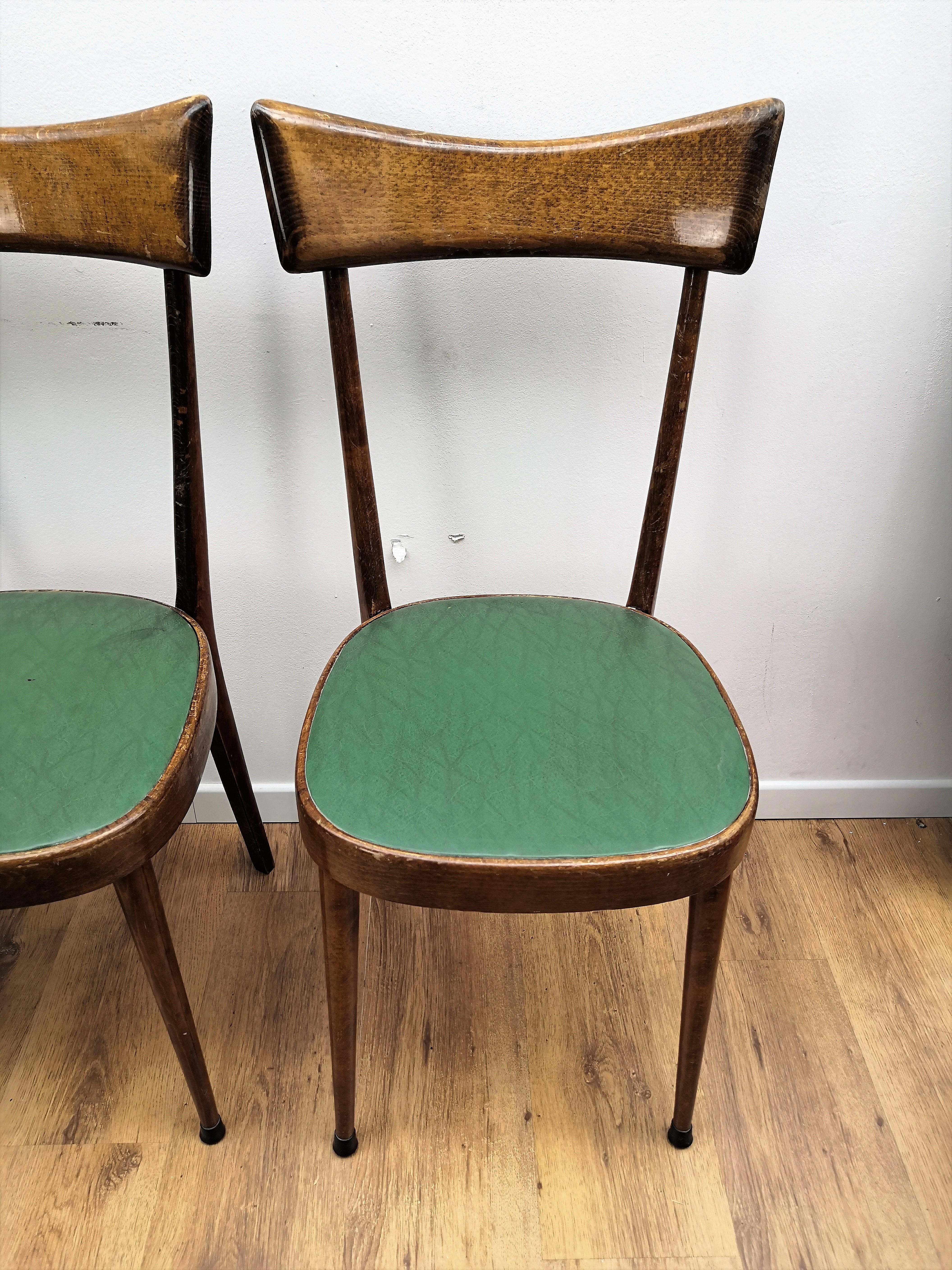 Set of Four 1950s Italian Mid-Century Modern Dining Room Chairs 4