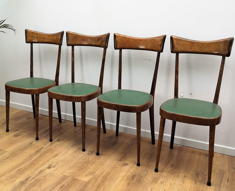 Set of Four 1950s Italian Mid-Century Modern Dining Room Chairs For Sale 6