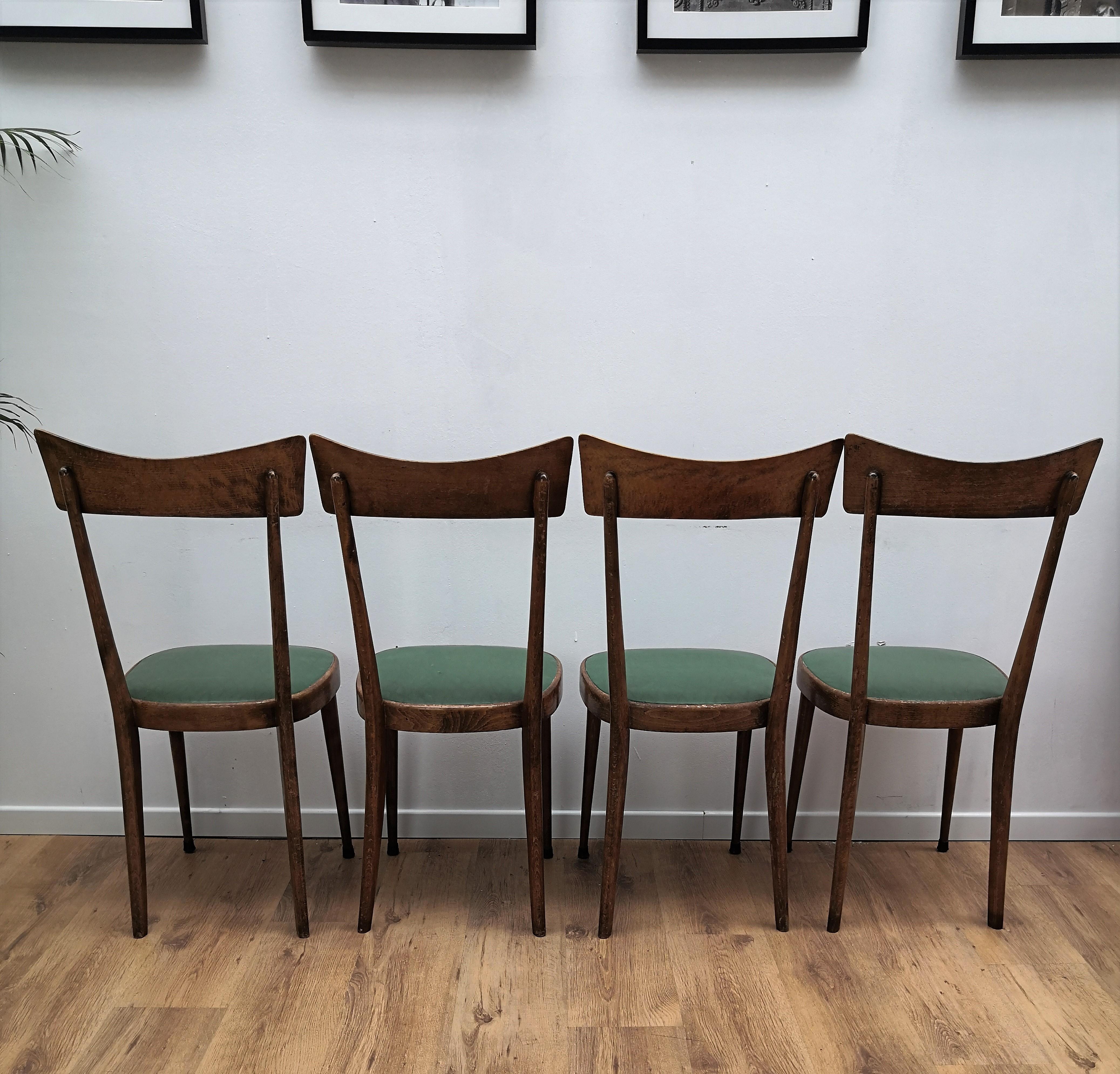 20th Century Set of Four 1950s Italian Mid-Century Modern Dining Room Chairs
