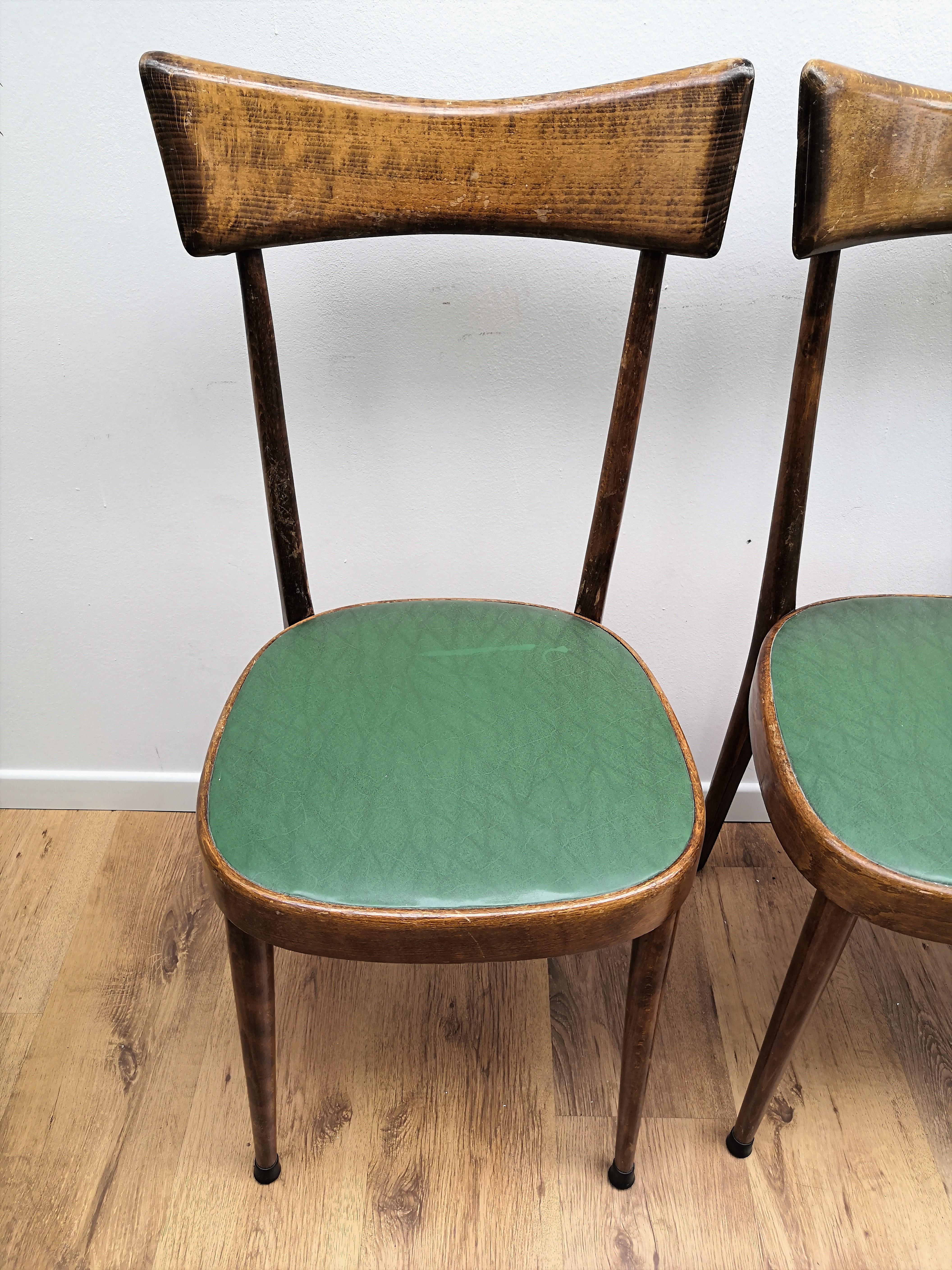 Set of Four 1950s Italian Mid-Century Modern Dining Room Chairs 1