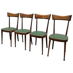 Set of Four 1950s Italian Mid-Century Modern Dining Room Chairs