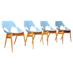 Ensemble de quatre chaises "Jason" des années 1950 de Carl Jacobs pour Kandya