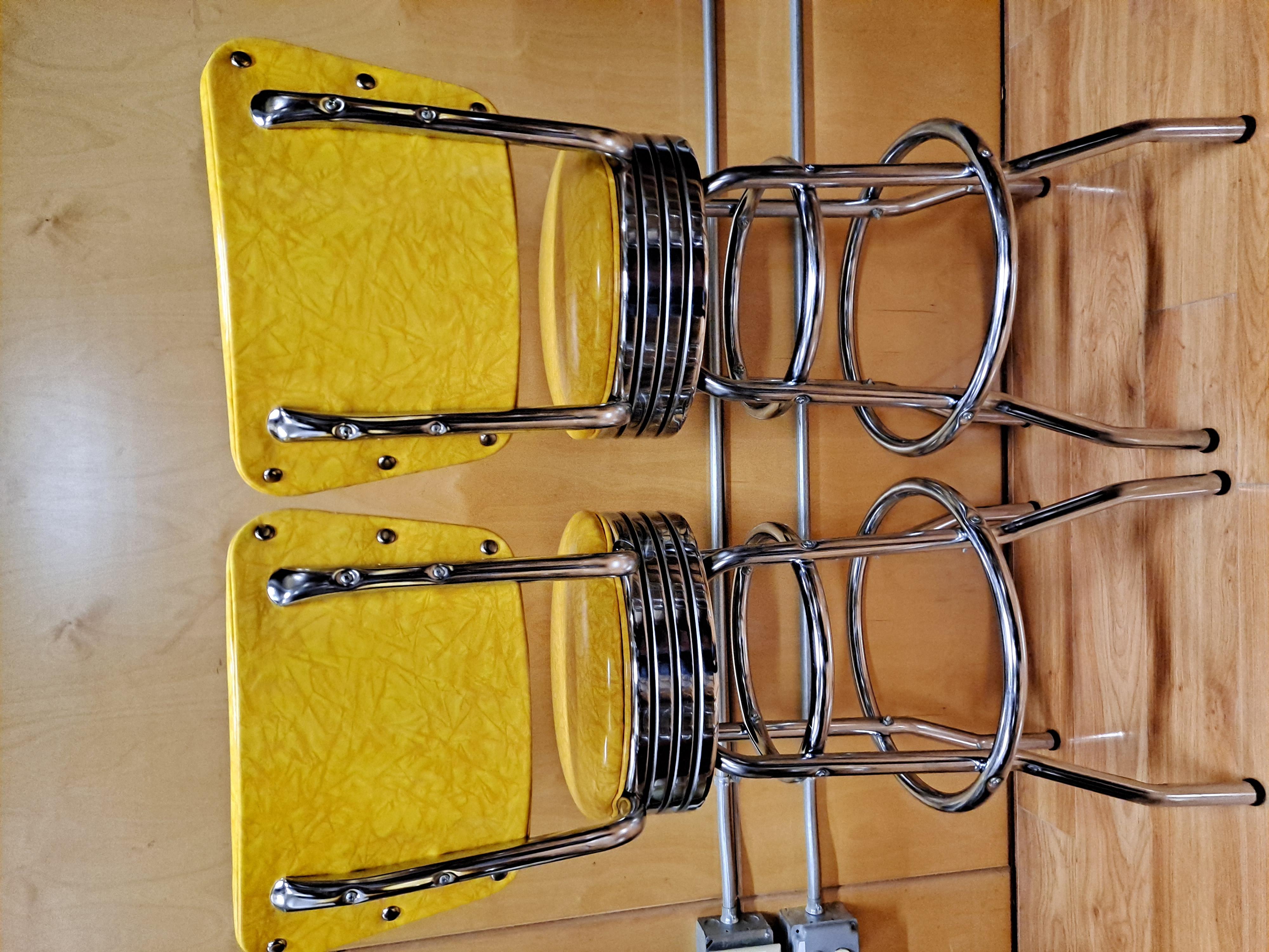 Mid-20th Century Set of Four 1950's Style American Swivel Bar Stools by Vitro Seating Corp