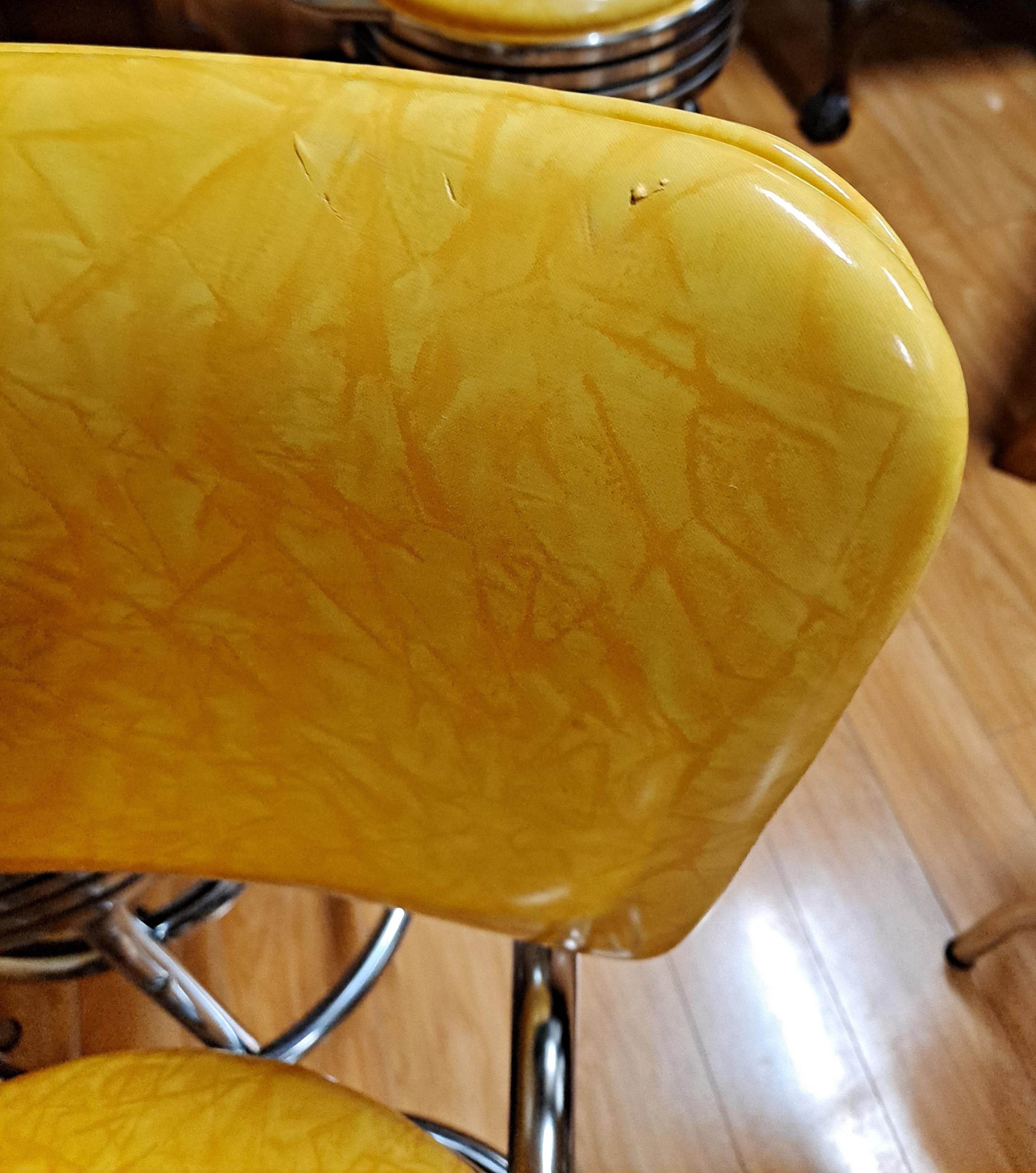 Set of Four 1950's Style American Swivel Bar Stools by Vitro Seating Corp 3