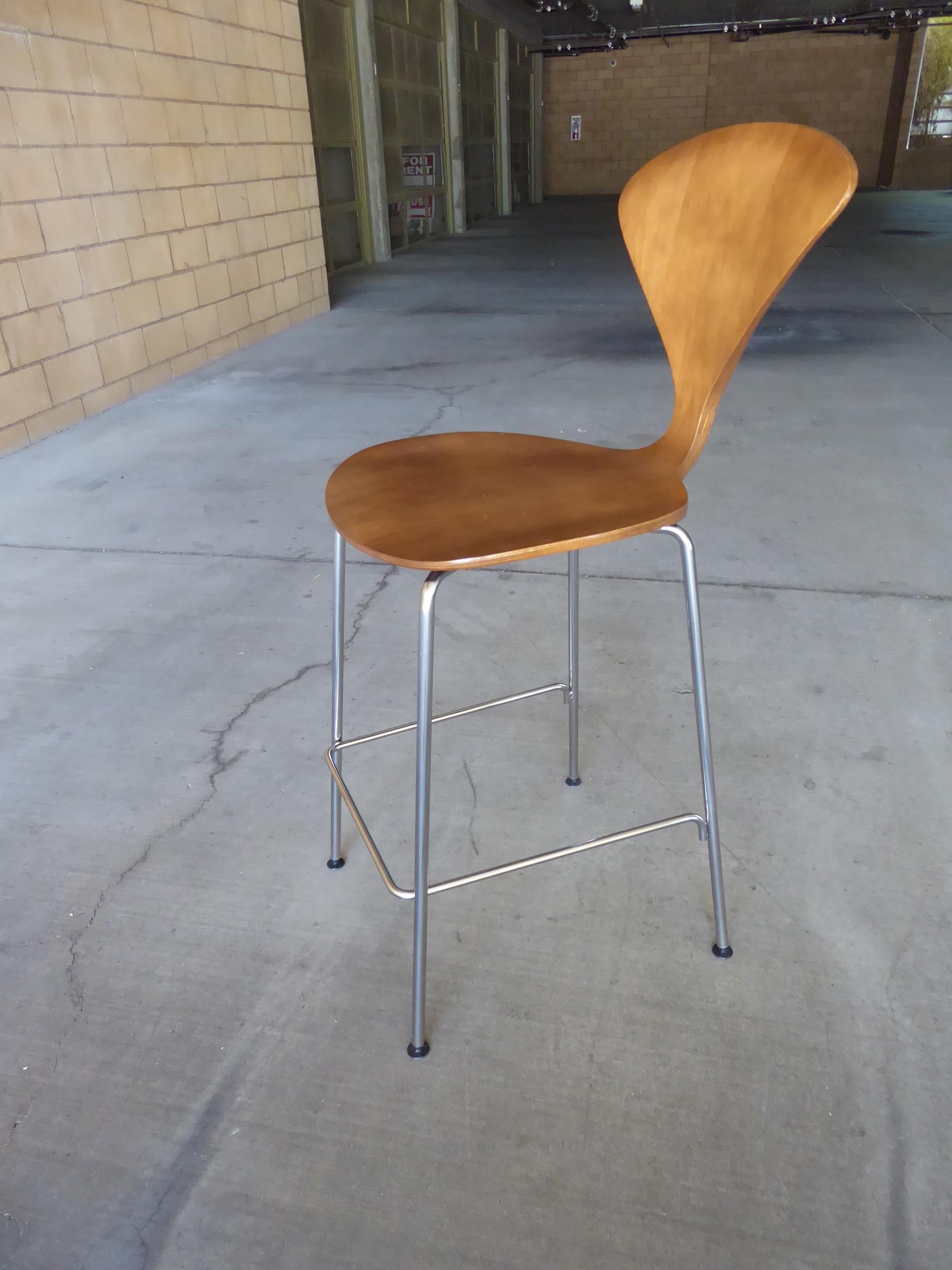 Contemporary Set of Four 1958 Metal Based Counter Stools by Norman Cherner