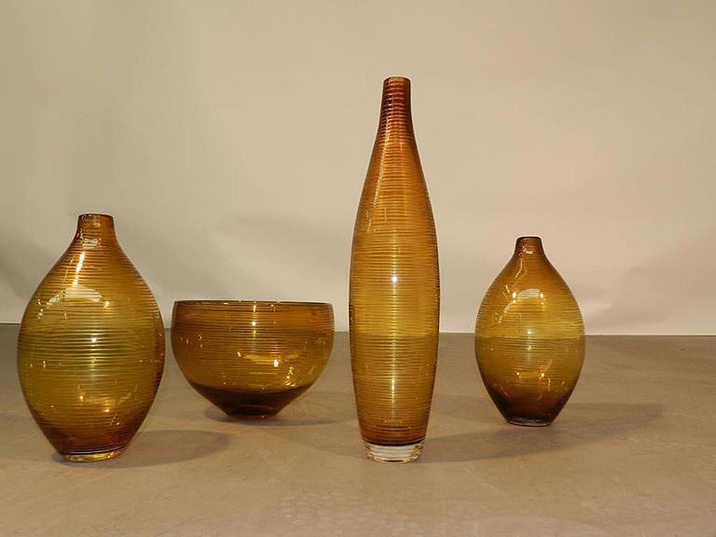 Danish Set of Four 1960 Glasswares, Scandinavian Style For Sale