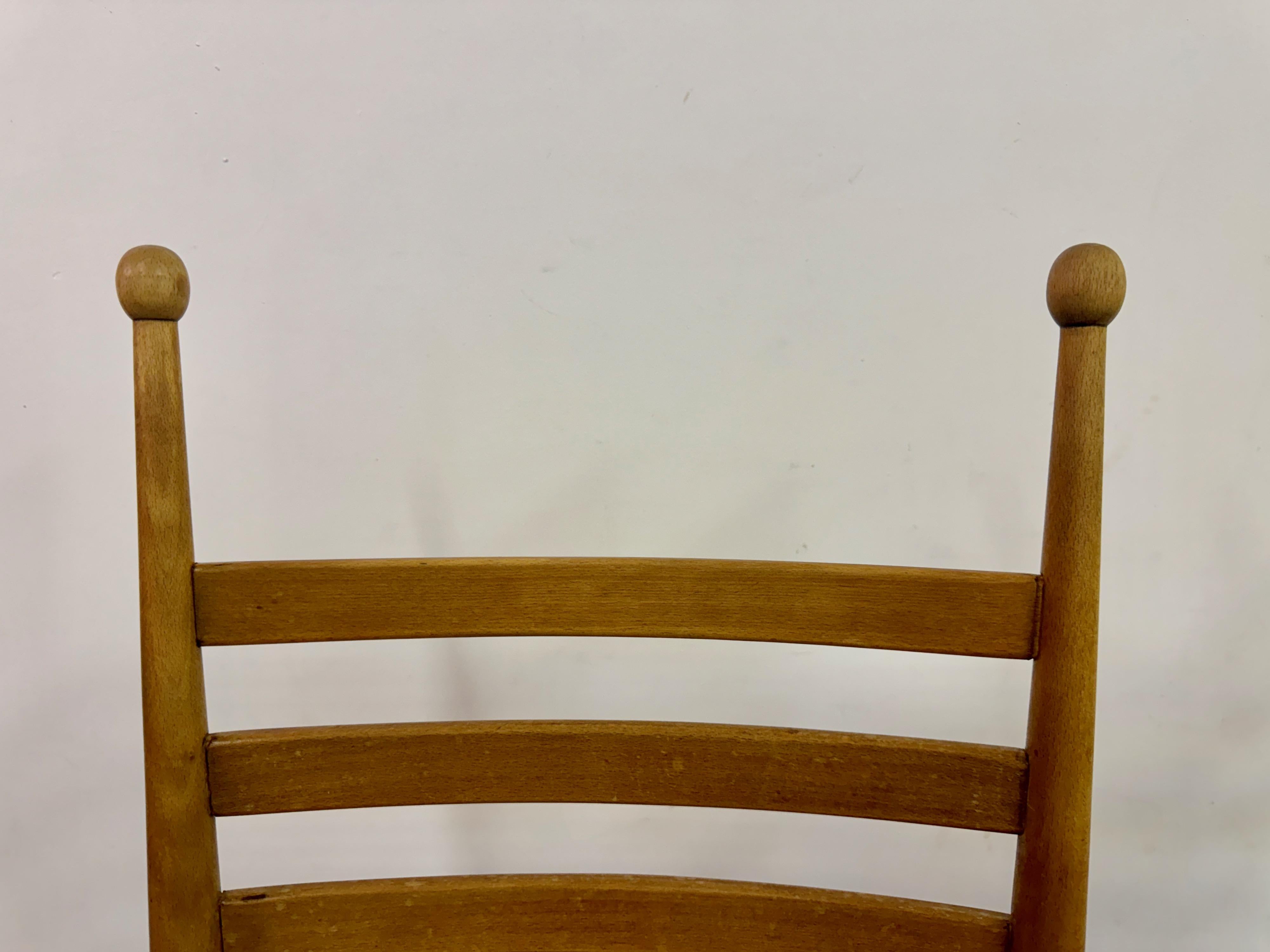 Set of Four 1960s Beech and Rush Dining Chairs For Sale 5