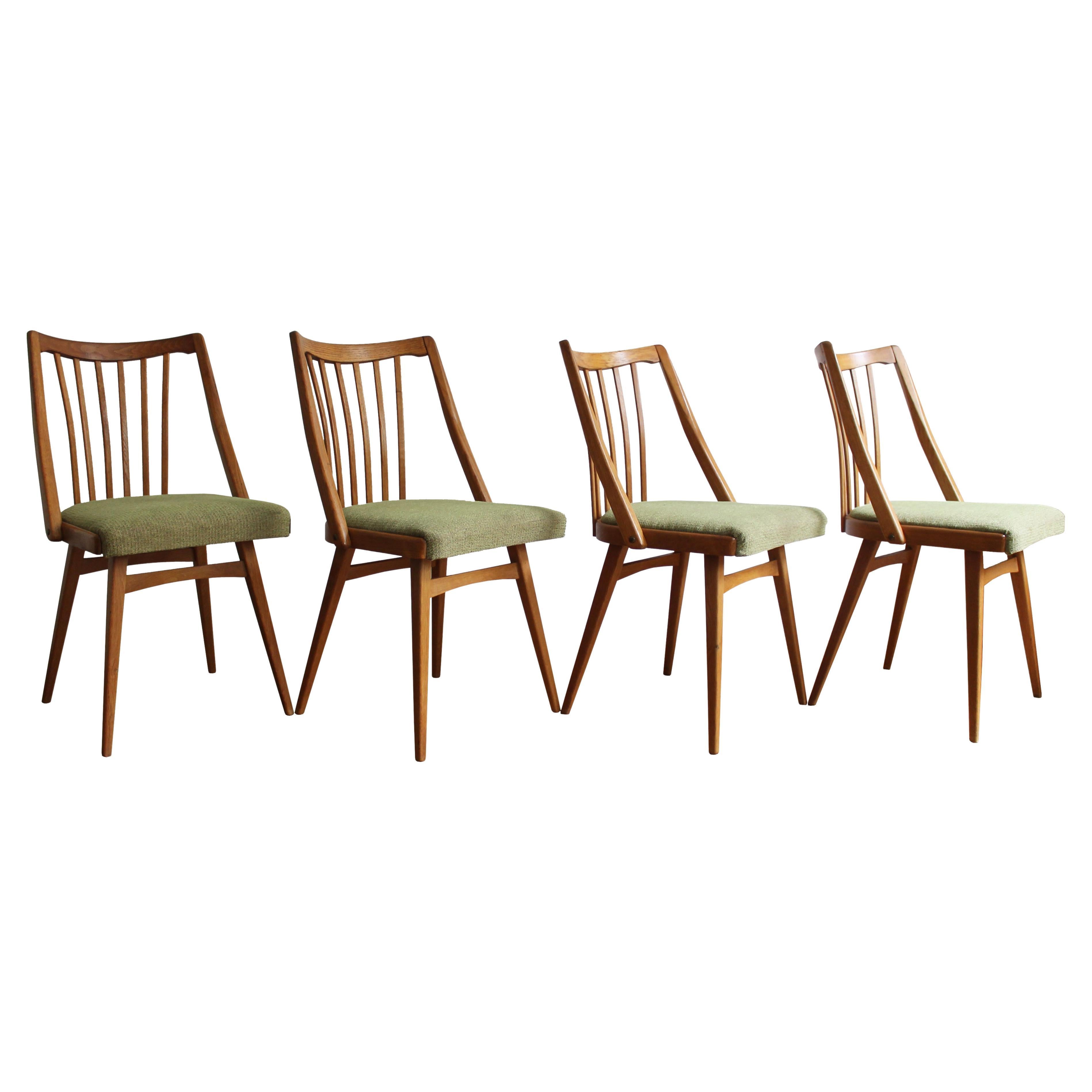 Set of Four 1960's Chairs by Antonin Suman for TON