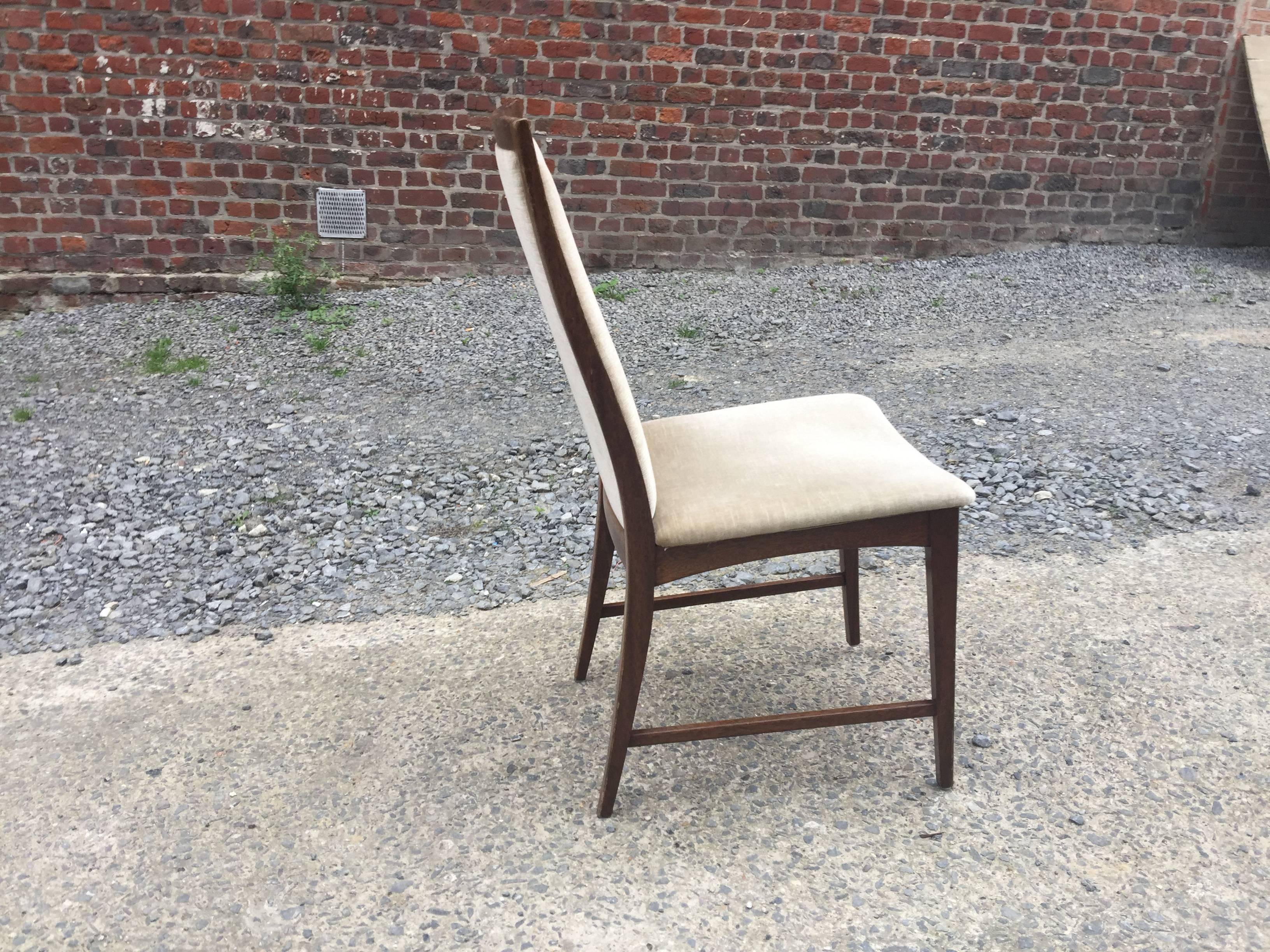 Mid-20th Century Set of Four 1960s Chairs in Mahogany and Velvet For Sale