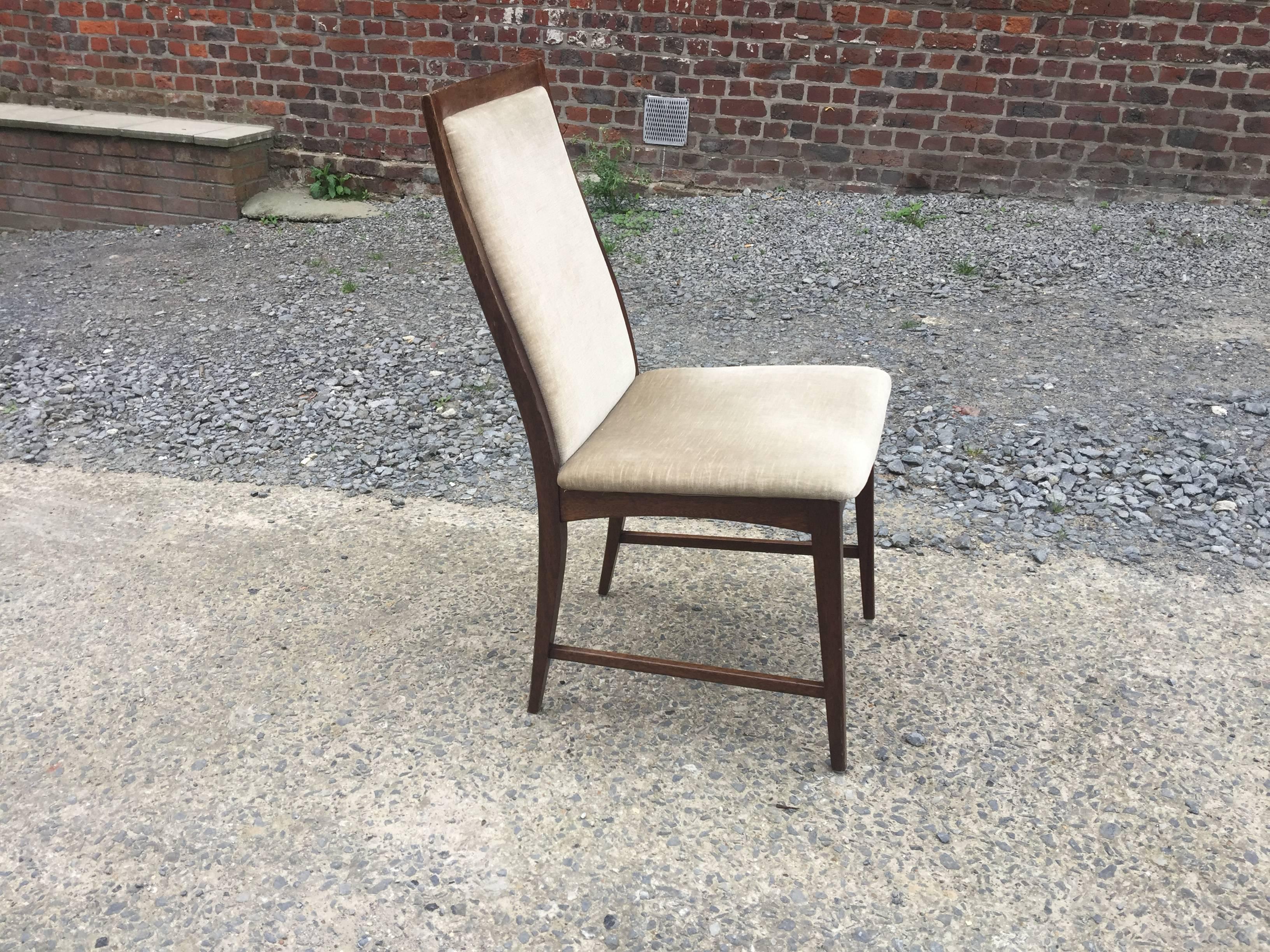 Set of Four 1960s Chairs in Mahogany and Velvet For Sale 1