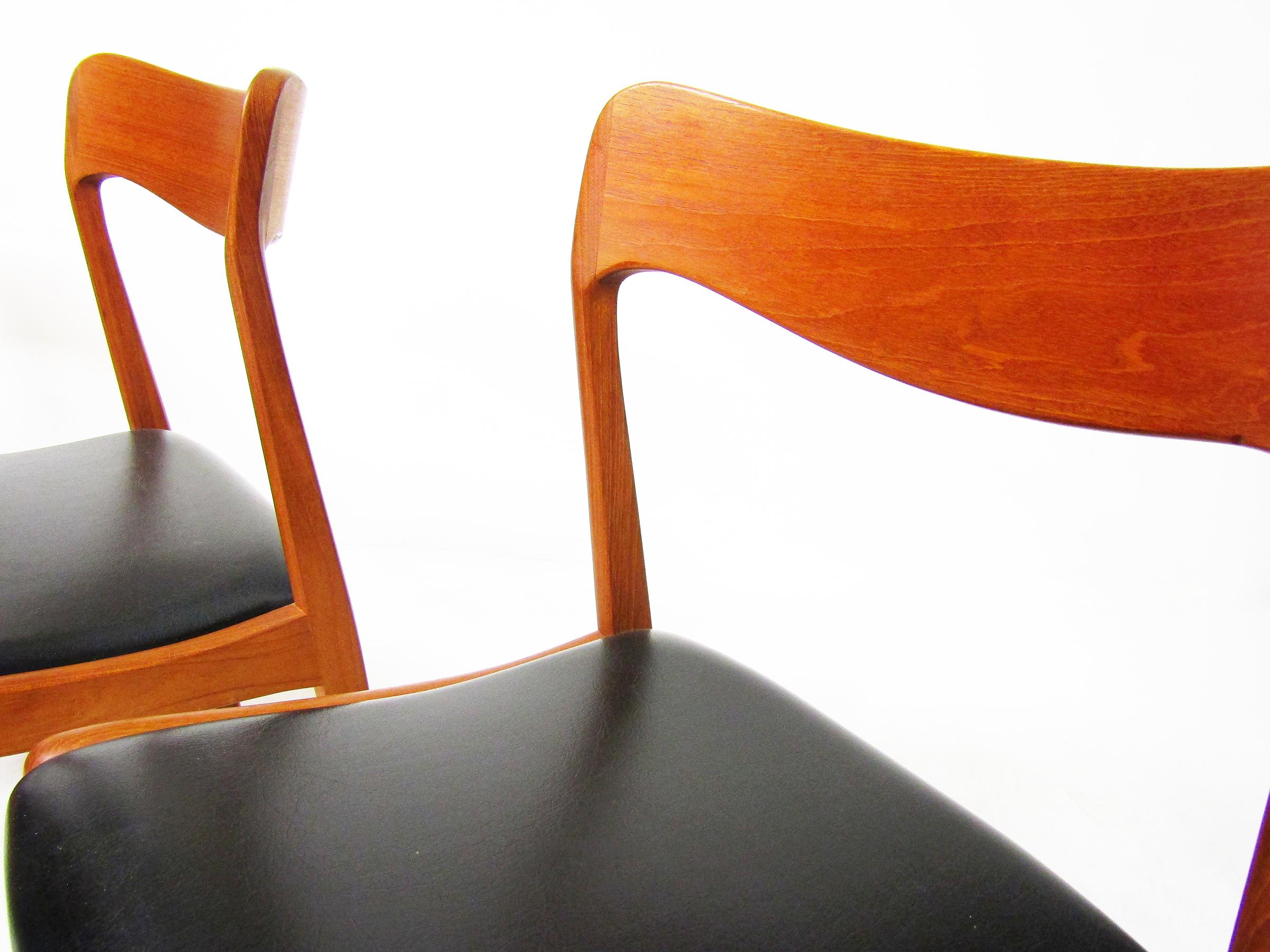 Set of Four 1960s Danish Dining Chairs In Teak By Henning Kjaernulf 5