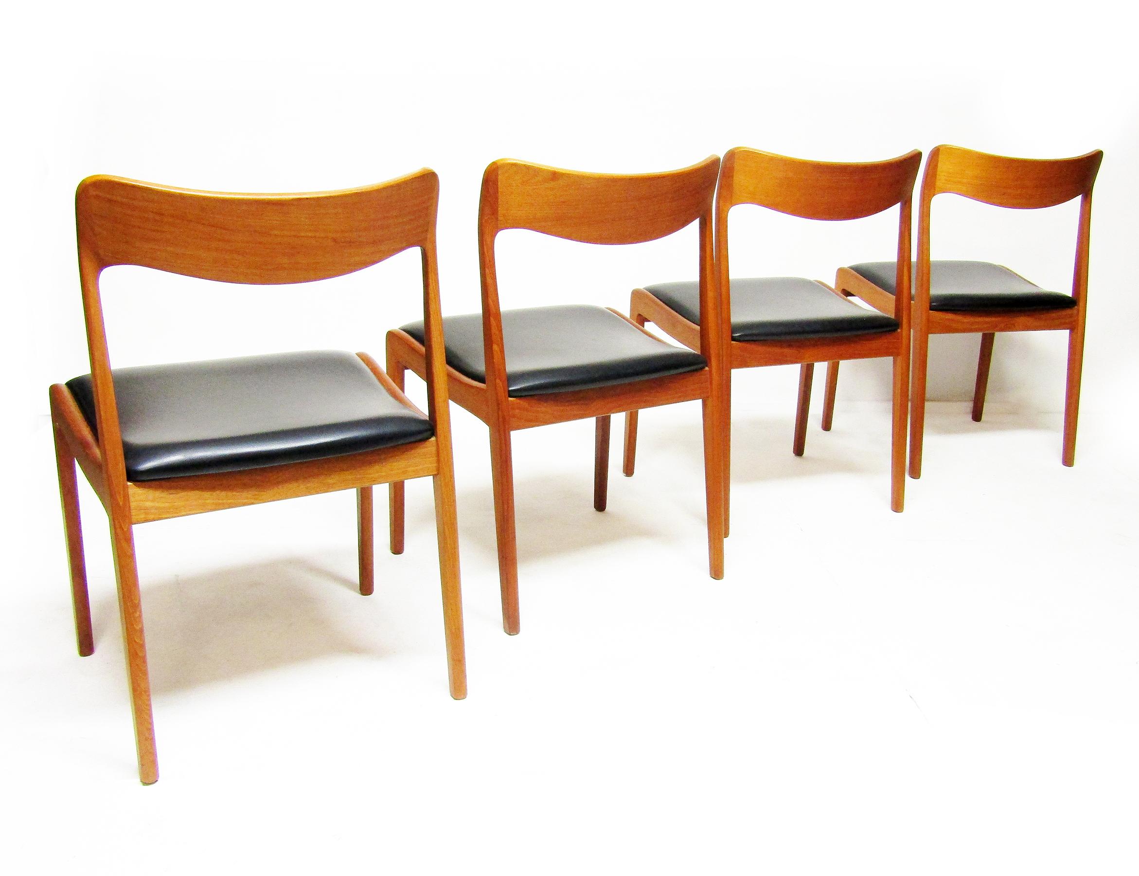 20th Century Set of Four 1960s Danish Dining Chairs In Teak By Henning Kjaernulf