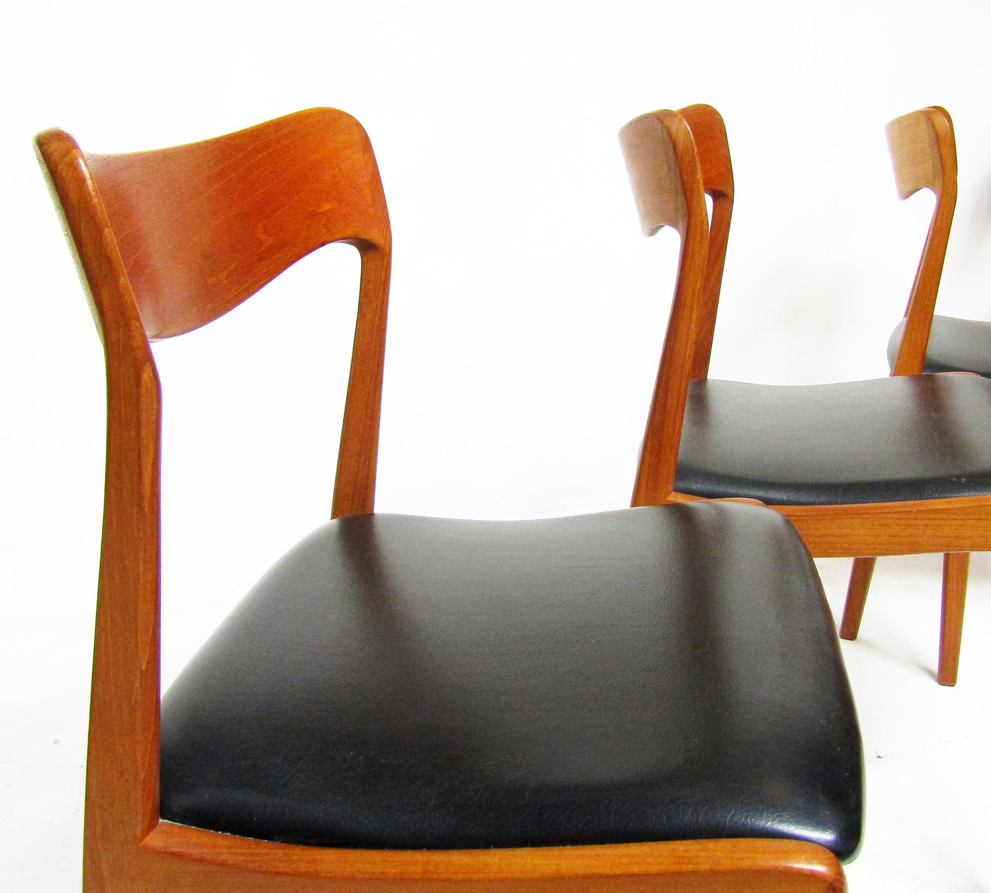 Set of Four 1960s Danish Dining Chairs In Teak By Henning Kjaernulf 2