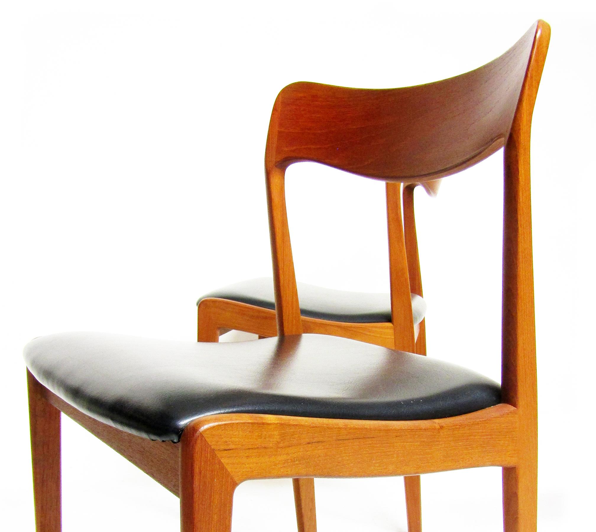 Set of Four 1960s Danish Dining Chairs In Teak By Henning Kjaernulf 3