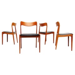 Set of Four 1960s Danish Dining Chairs In Teak By Henning Kjaernulf