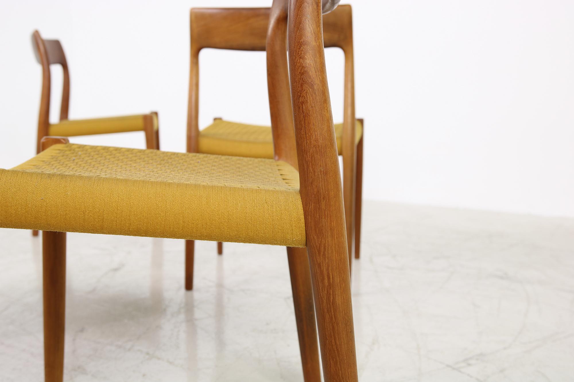 Set of Four 1960s Danish Teak Dining Room Chairs by Niels O. Moller Mod. 77 3