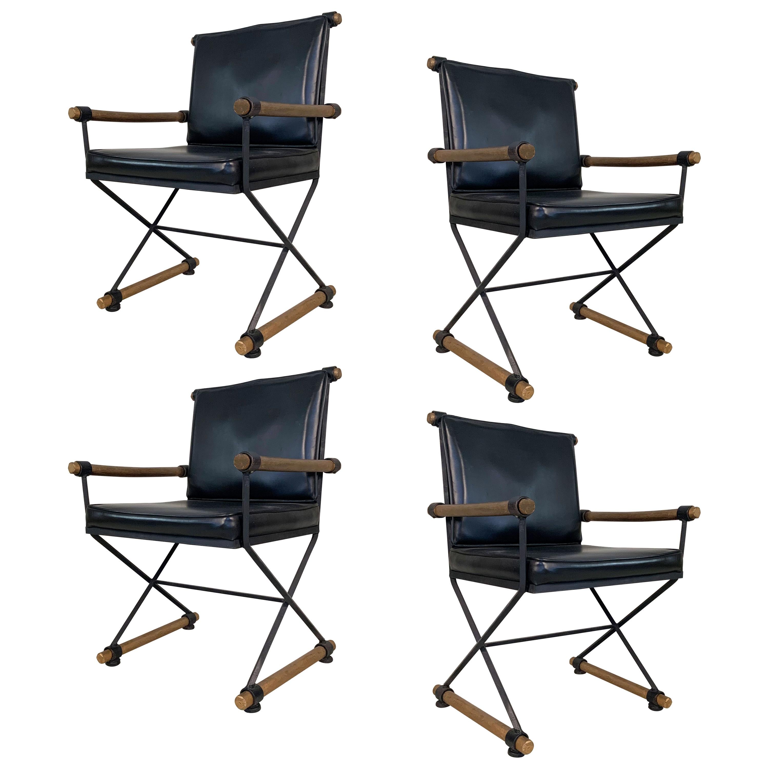 Set of Four 1960s Directors Chairs in the Style of Cleo Baldon