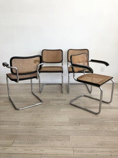 Set of Four 1960s Gavina Hand Caned Cesca Chairs by Marcel Breuer