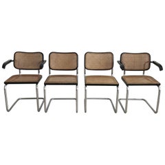 Set of Four 1960s Gavina Hand Caned Cesca Chairs by Marcel Breuer