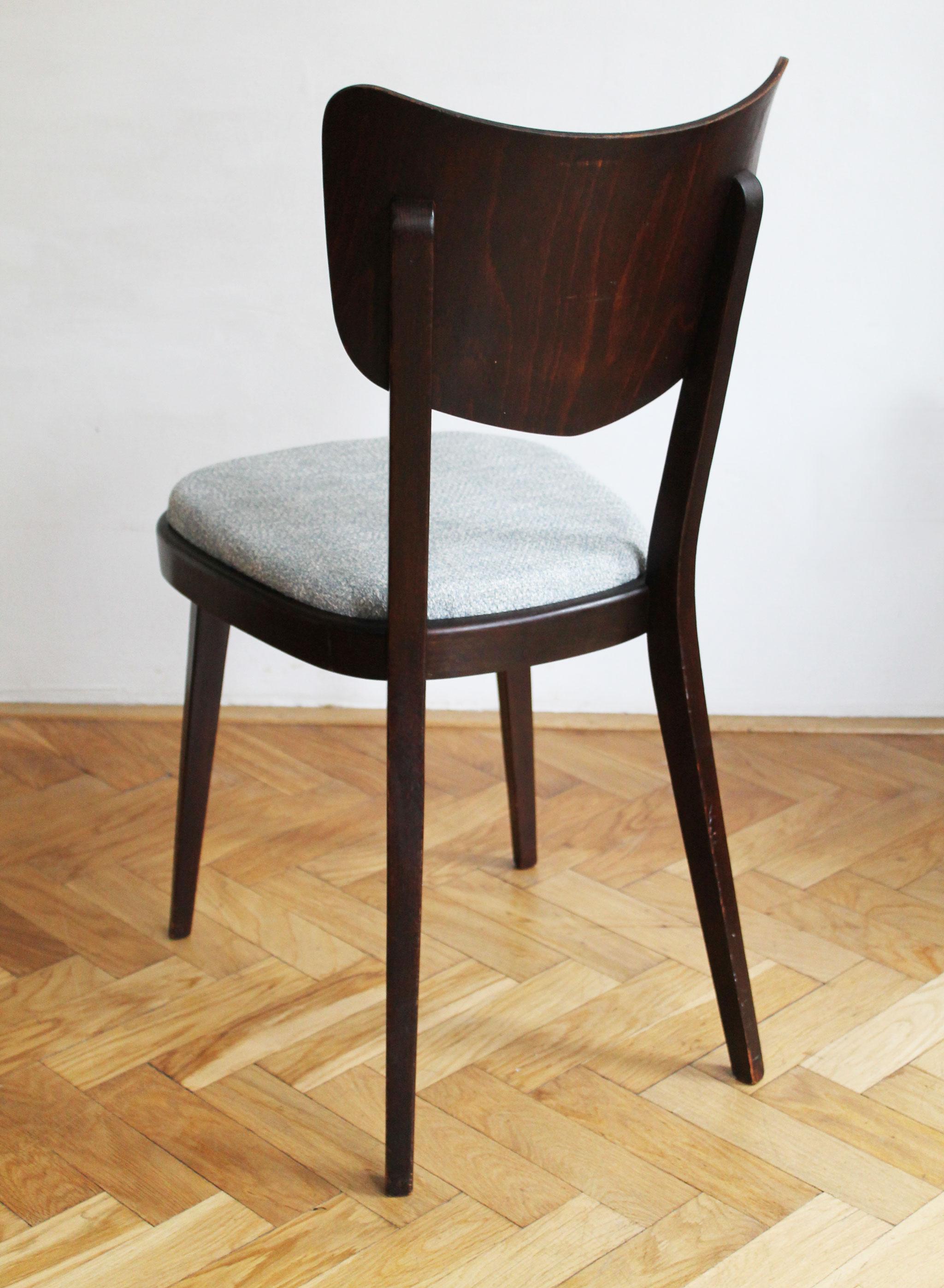Polished Set of Four 1960's Mid Century Dining Chair by TON For Sale