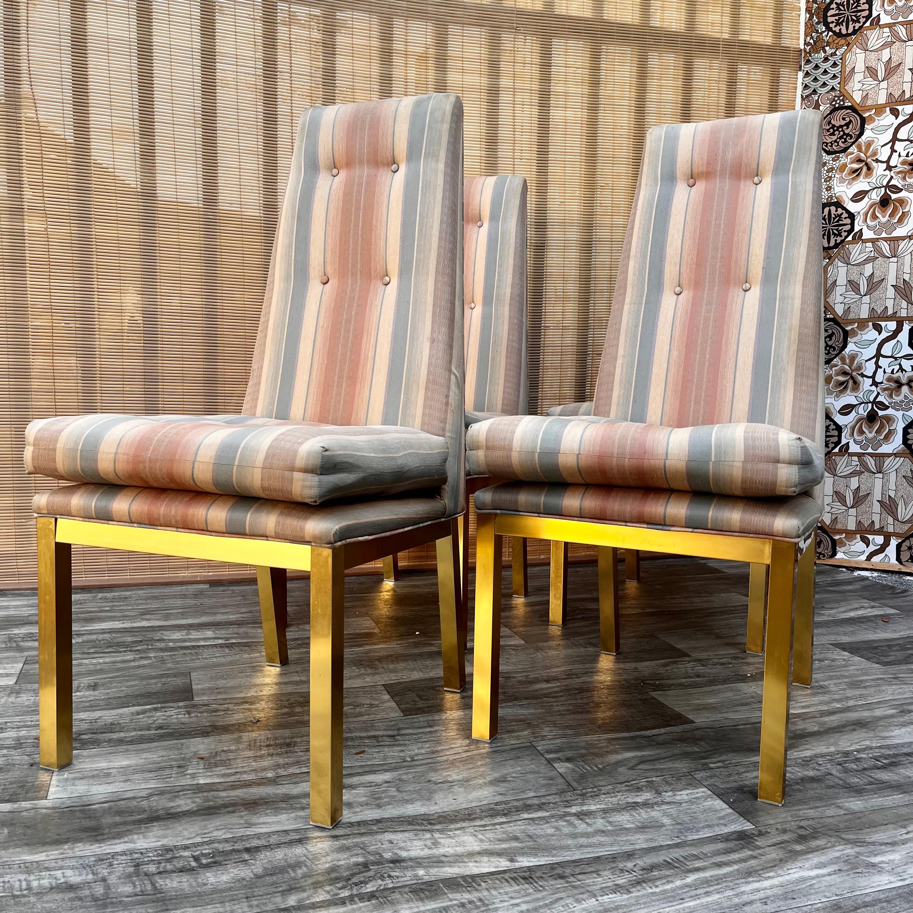 Anodized Set of Four 1960s Mid-Century Modern Dining Chairs in the Adrain Pearsall Style For Sale