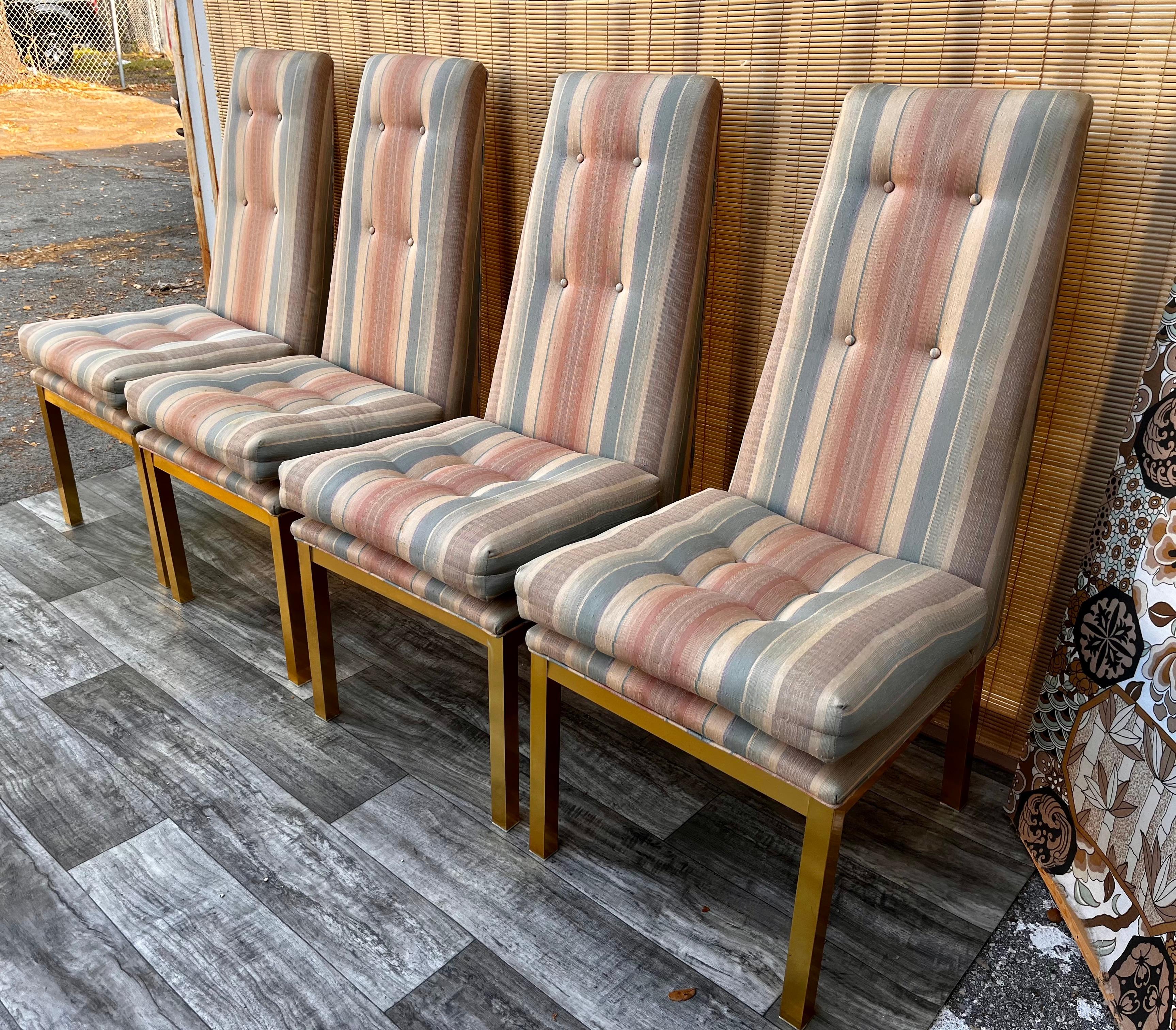 Aluminum Set of Four 1960s Mid-Century Modern Dining Chairs in the Adrain Pearsall Style For Sale