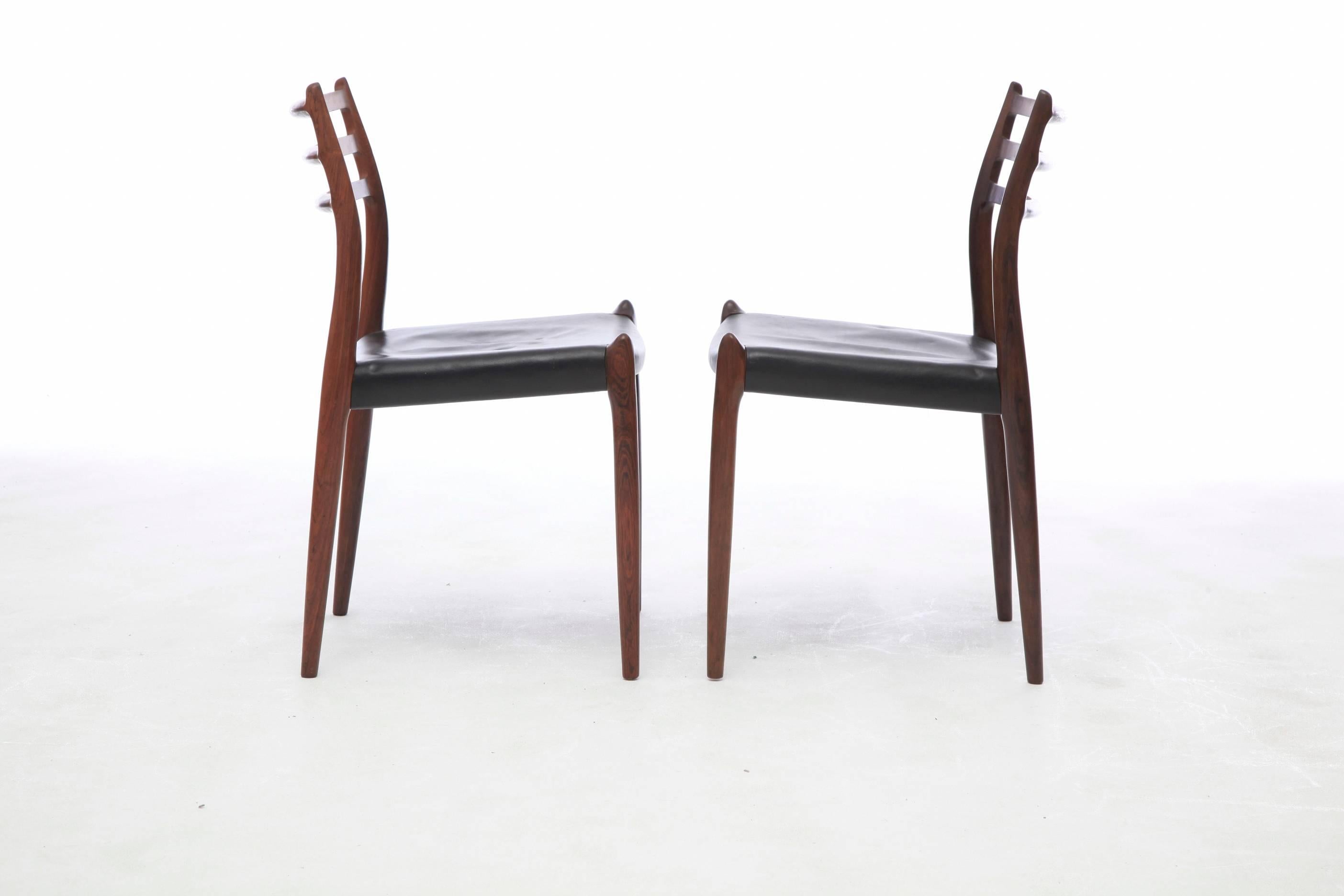 Danish Set of Four 1960s Model 78 Rosewood Chairs by Niels O. Møller
