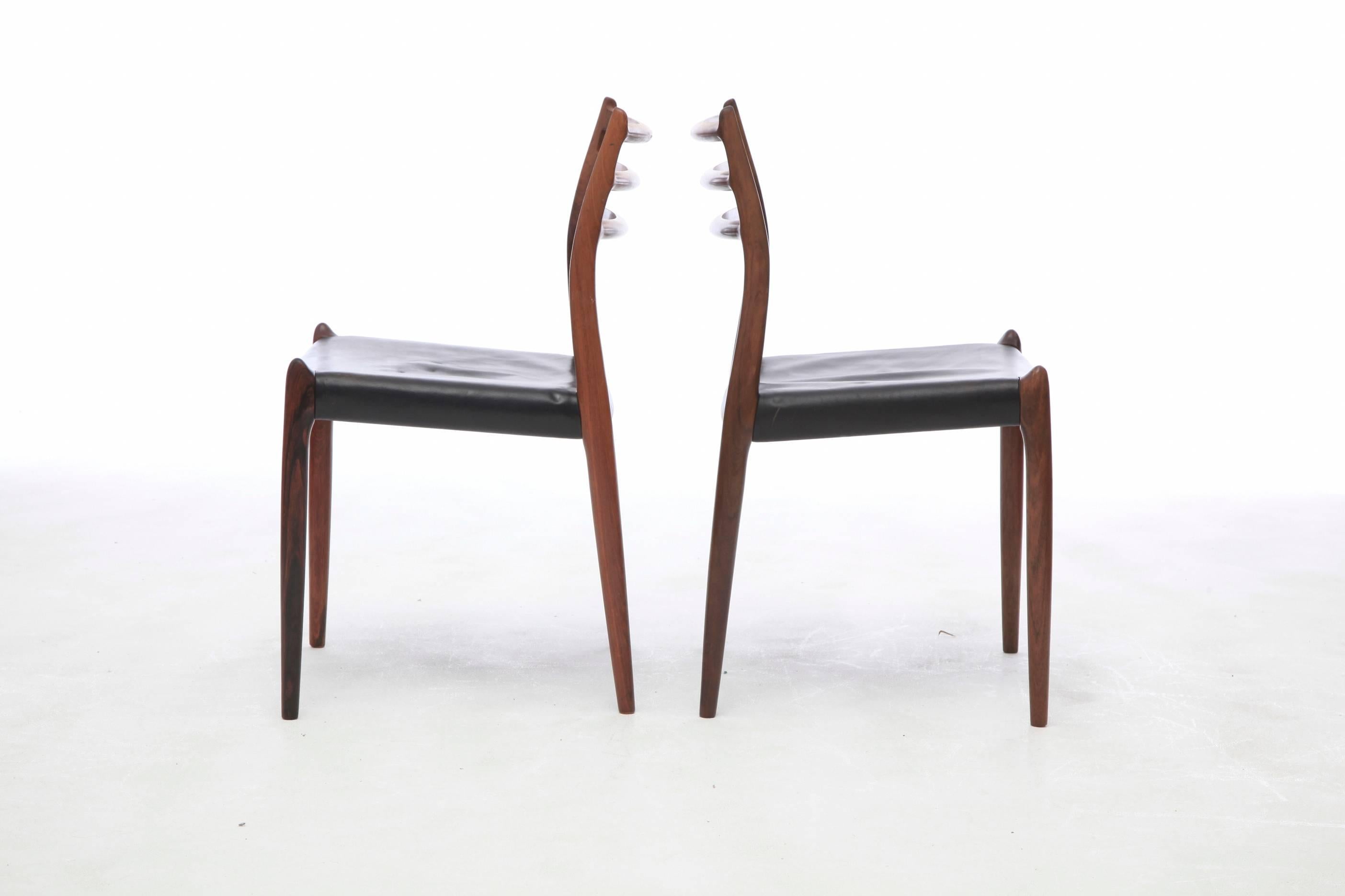 Set of Four 1960s Model 78 Rosewood Chairs by Niels O. Møller 1