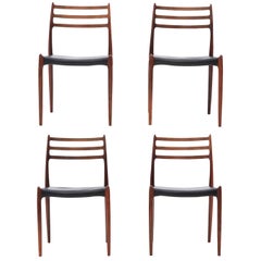 Set of Four 1960s Model 78 Rosewood Chairs by Niels O. Møller
