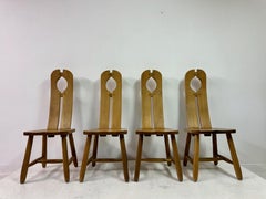 Set of Four 1960s Oak Dining Chairs by De Puydt