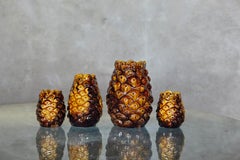Set of Four 1960s Pineapple Mid-Century Ceramic Vases