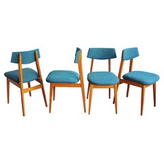Vintage Set of Four 1960's Scandinavian Mid Century Chairs