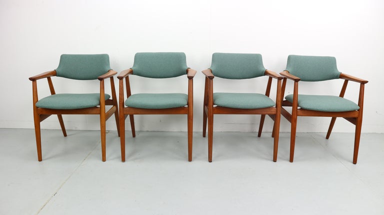 Set of Four 1960s Svend Aage Eriksen, Teak Armchairs, Danish Modern For ...
