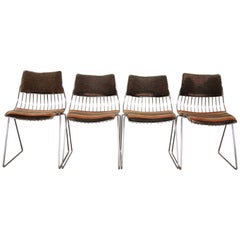 Set of Four 1970s Belgium Dining Chairs by Rudi Verelst for Novalux