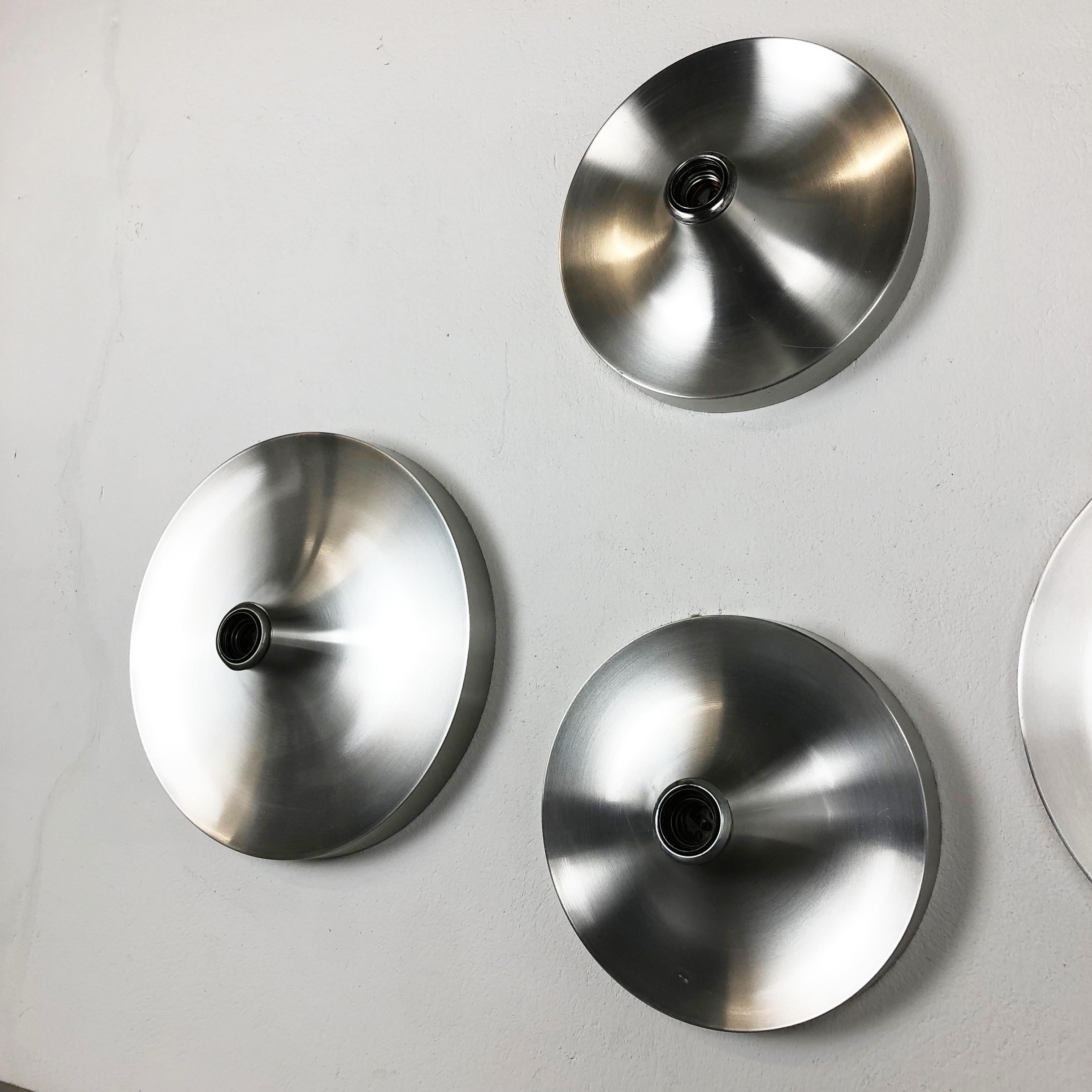 Set of Four 1970s Charlotte Perriand Disc Wall Light by TEKA Lights., Germany 3