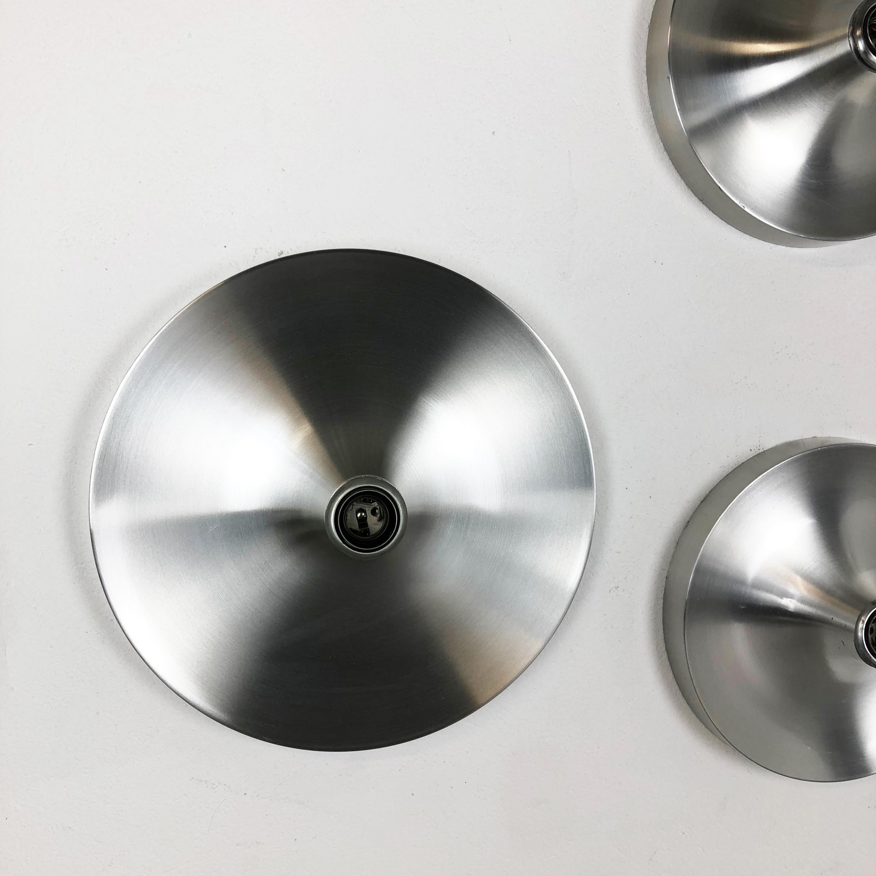 Mid-Century Modern Set of Four 1970s Charlotte Perriand Disc Wall Light by TEKA Lights., Germany