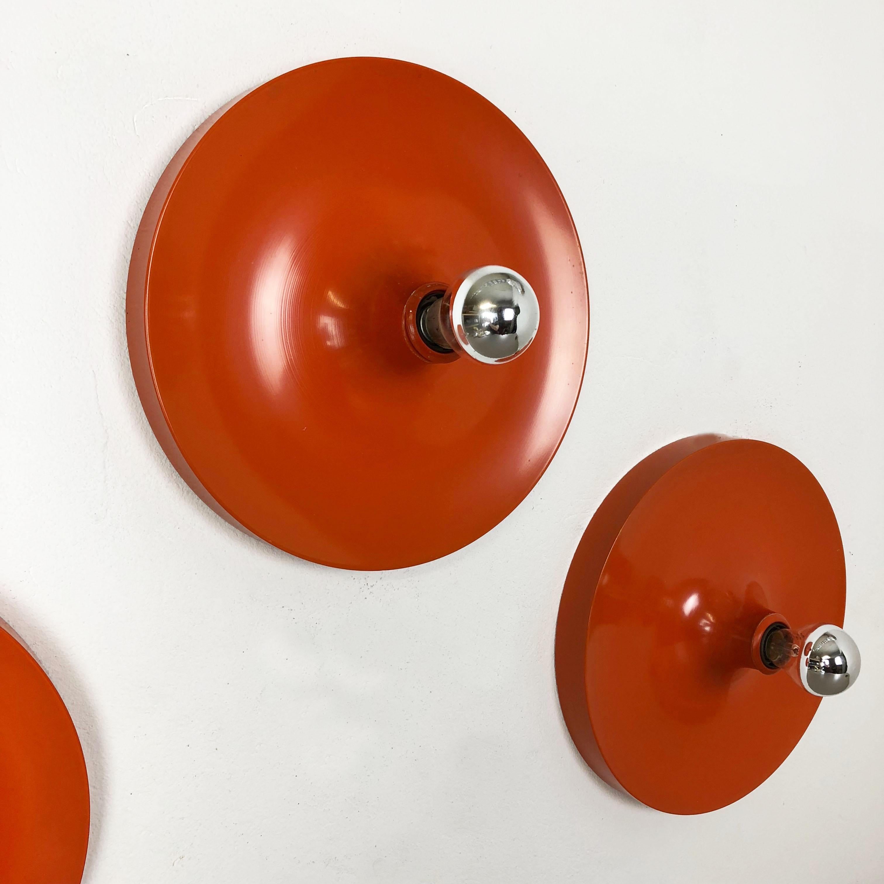 20th Century Set of three 1970s Charlotte Perriand Disc Wall Light by TEKA Lights, Germany