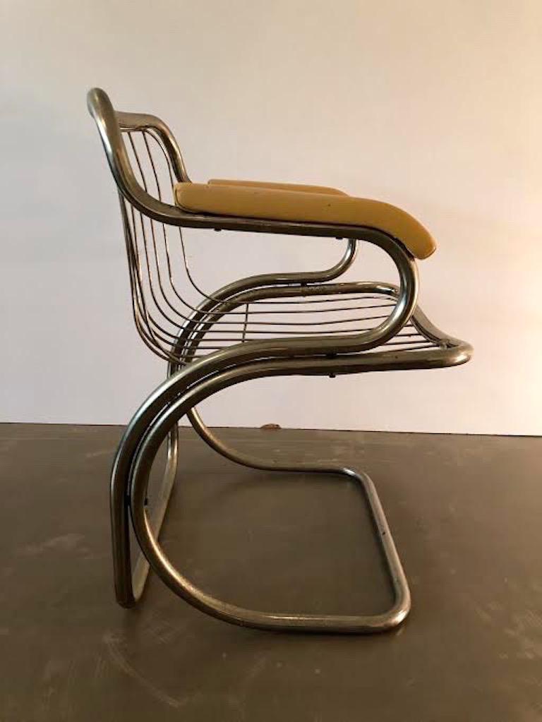 Italian Set of Four 1970s Gastone Rinaldi Cantilever Chairs For Sale